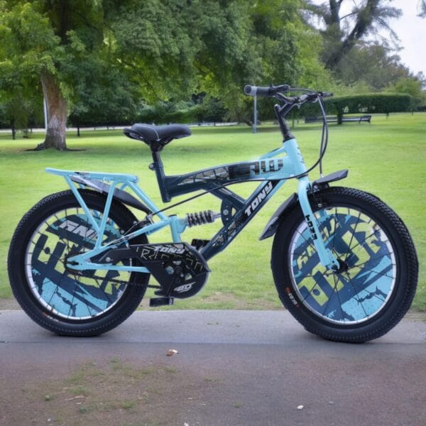 TONY RAW 20T BMX Bike Kids 7-10 Light Blue Center Suspension - Image 2