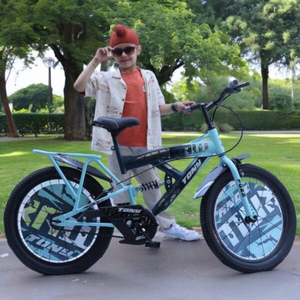 TONY RAW 20T BMX Bike Kids 7-10 Light Blue Center Suspension - Image 3
