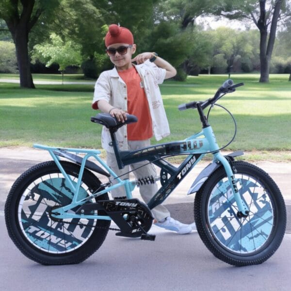 TONY RAW 20T BMX Bike Kids 7-10 Light Blue Center Suspension - Image 4