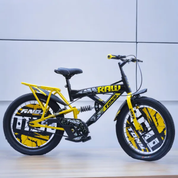TONY RAW Shocker 20T BMX Bike Kids 7-10 Yellow-Black Steel Frame - Image 2