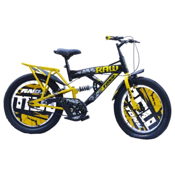 TONY RAW Shocker 20T BMX Bike Kids 7-10 Yellow-Black Steel Frame