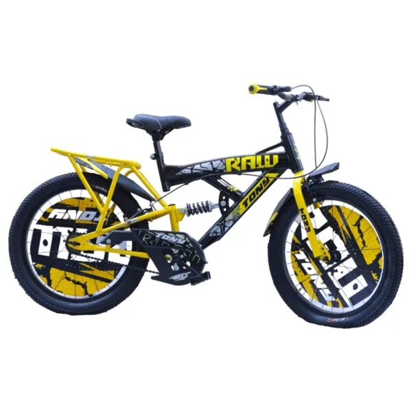 TONY RAW Shocker 20T BMX Bike Kids 7-10 Yellow-Black Steel Frame