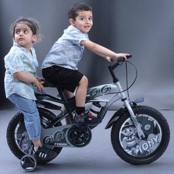 TONY RAW Gigi 16T BMX Bike Kids 5-8 Adjustable Silver Training Wheels Steel - Image 3