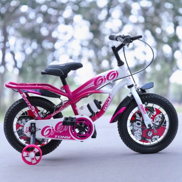 TONY RAW Gigi 16T BMX Kids 5-8 Pink-White Training Wheels - Image 2