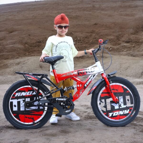 TONY RAW Shocker 20T BMX Bike Kids 7-10 Red-White Steel Frame - Image 4