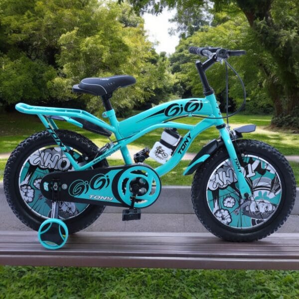 TONY RAW Gigi 16T BMX Bike Kids 5-8 Seagreen-Black Training Wheels - Image 2