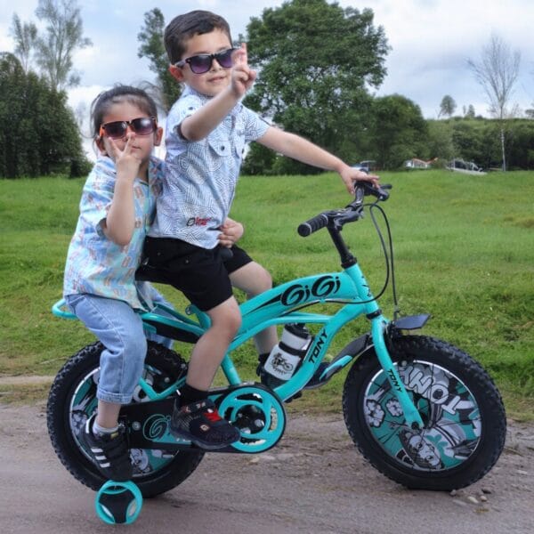 TONY RAW Gigi 16T BMX Bike Kids 5-8 Seagreen-Black Training Wheels - Image 4