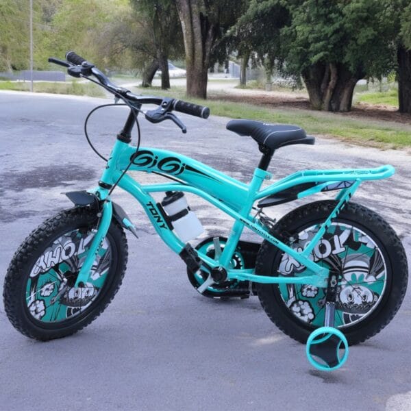 TONY RAW Gigi 16T BMX Bike Kids 5-8 Seagreen-Black Training Wheels - Image 5
