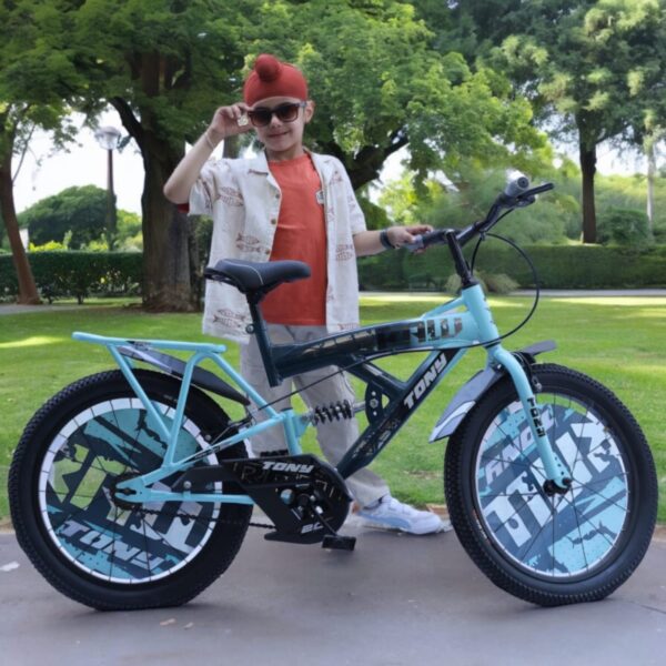 TONY RAW 20T BMX Bike Kids 7-10 Light Blue Center Suspension - Image 3