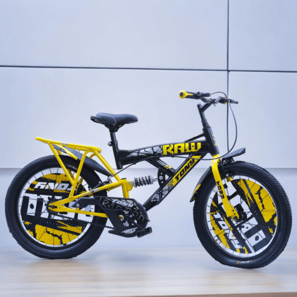 TONY RAW Shocker 20T BMX Bike Kids 7-10 Yellow-Black Steel Frame - Image 2