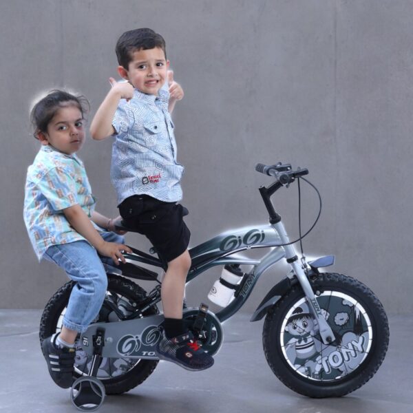 TONY RAW Gigi 16T BMX Bike Kids 5-8 Adjustable Silver Training Wheels Steel - Image 4