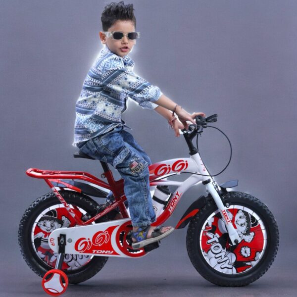 TONY RAW Gigi 16T BMX Bike Kids 5-8 Red-White Training Wheels - Image 3