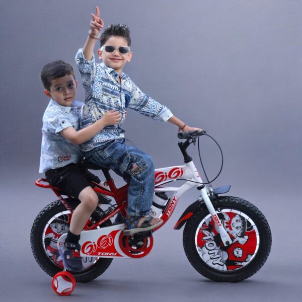 TONY RAW Gigi 16T BMX Bike Kids 5-8 Red-White Training Wheels - Image 4