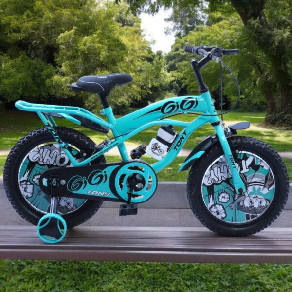 TONY RAW Gigi 16T BMX Bike Kids 5-8 Seagreen-Black Training Wheels - Image 2