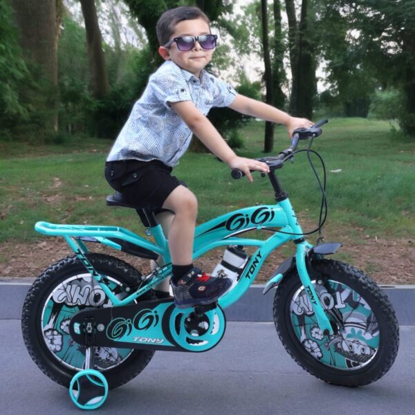 TONY RAW Gigi 16T BMX Bike Kids 5-8 Seagreen-Black Training Wheels - Image 3