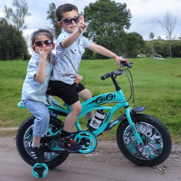 TONY RAW Gigi 16T BMX Bike Kids 5-8 Seagreen-Black Training Wheels - Image 4